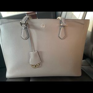 Tory Burch Robinson Tote Bag - Gray Heron